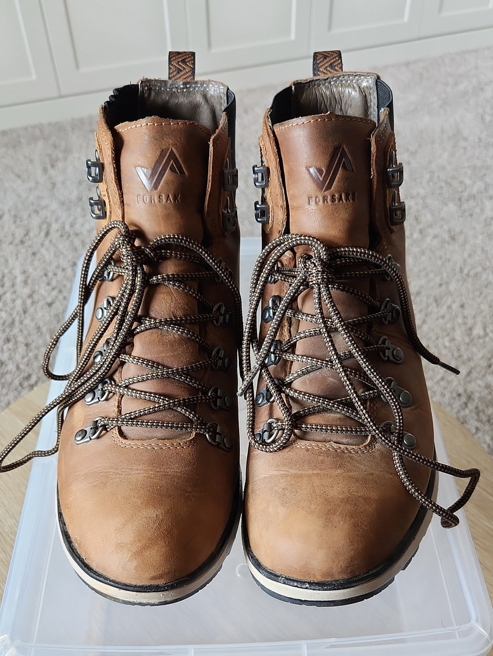 Forsake Brown Leather Lace-Up Men's Outdoor Boots
